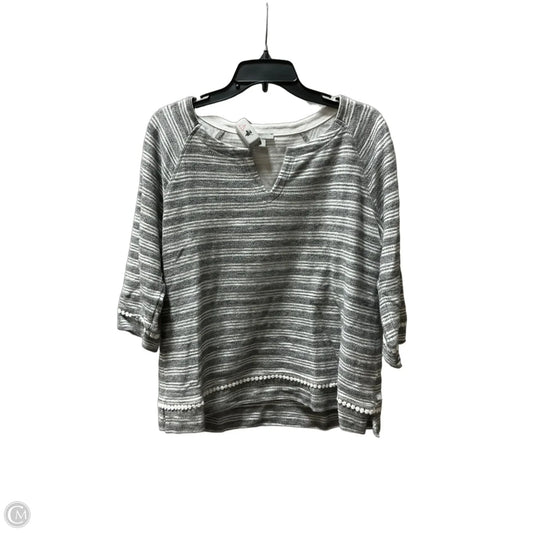 Top 3/4 Sleeve By Talbots In Grey, Size: M