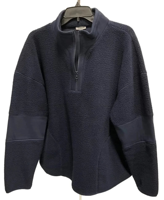 Jacket Fleece By Talbots In Navy, Size: Xl
