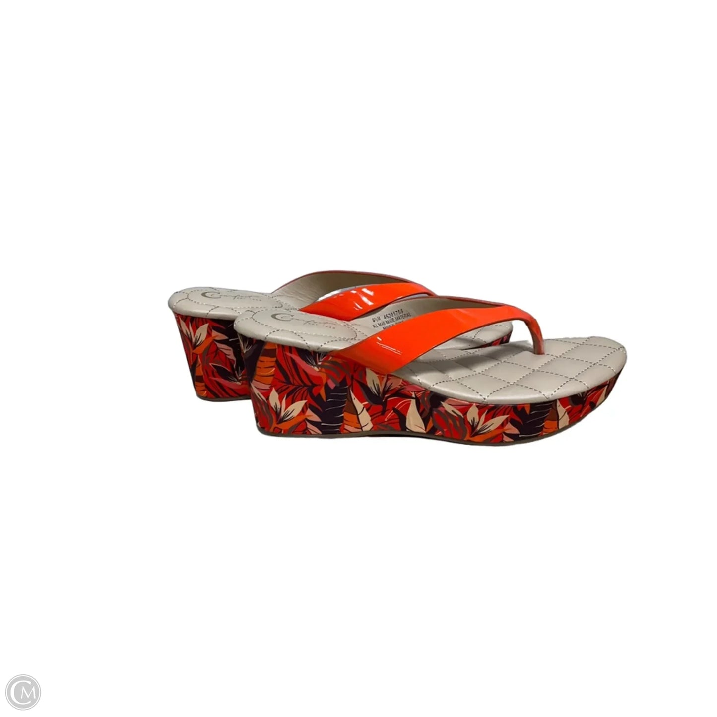 Sandals Heels Platform By Cmc In Orange, Size: 9.5