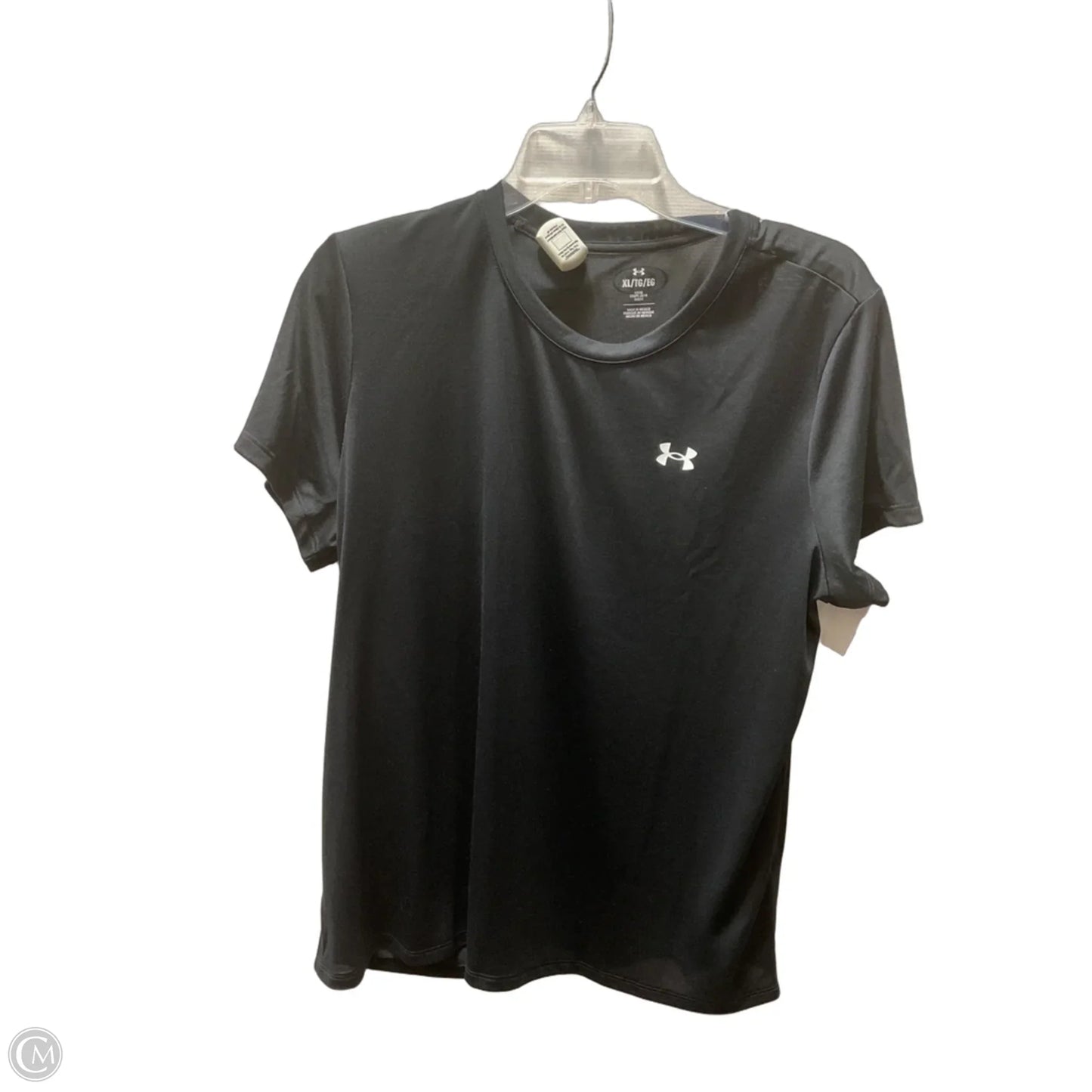 Athletic Top Short Sleeve By Under Armour In Black, Size: Xl