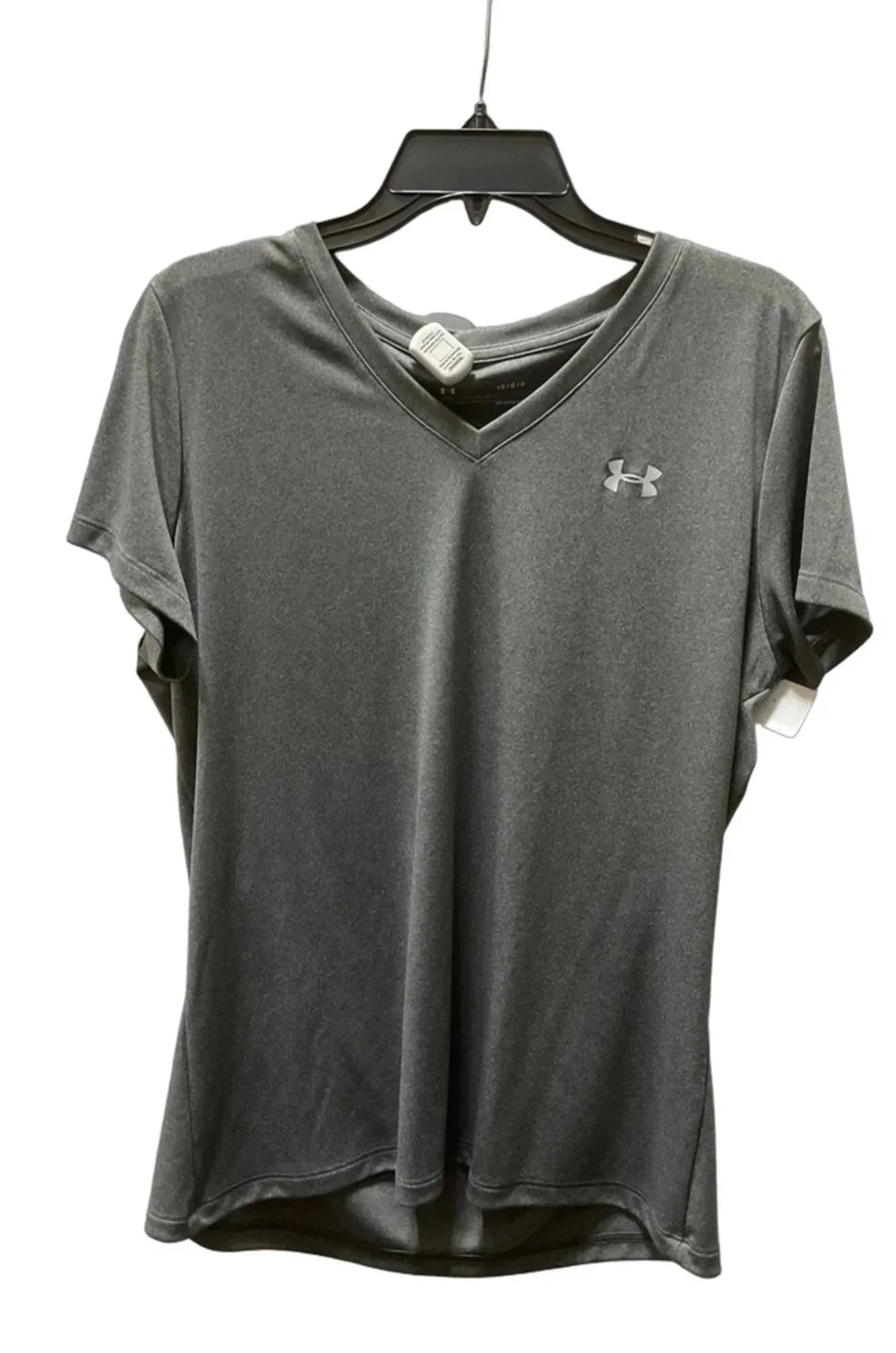 Athletic Top Short Sleeve By Under Armour In Grey, Size: L