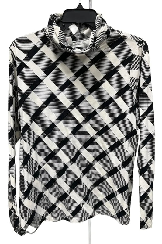 Top Long Sleeve By Talbots In Black & White, Size: 1x