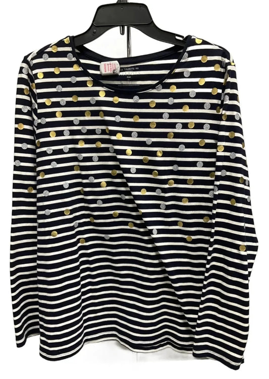 Top Long Sleeve By Talbots In Striped Pattern, Size: 1x