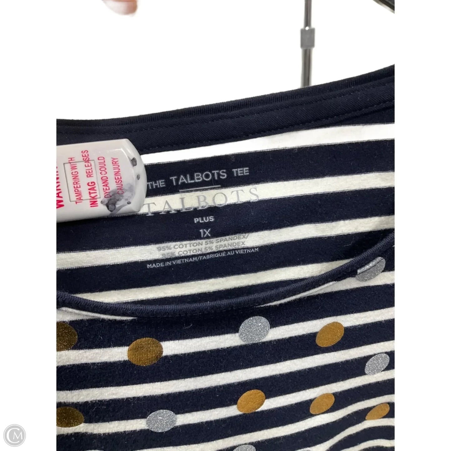 Top Long Sleeve By Talbots In Striped Pattern, Size: 1x