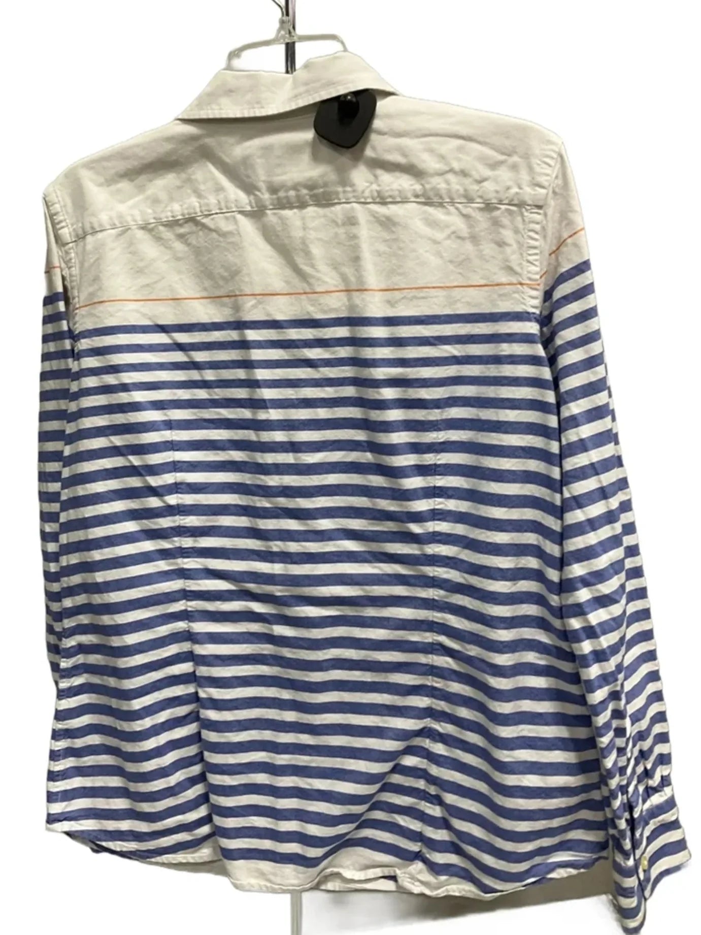 Blouse Long Sleeve By Banana Republic In White, Size: L