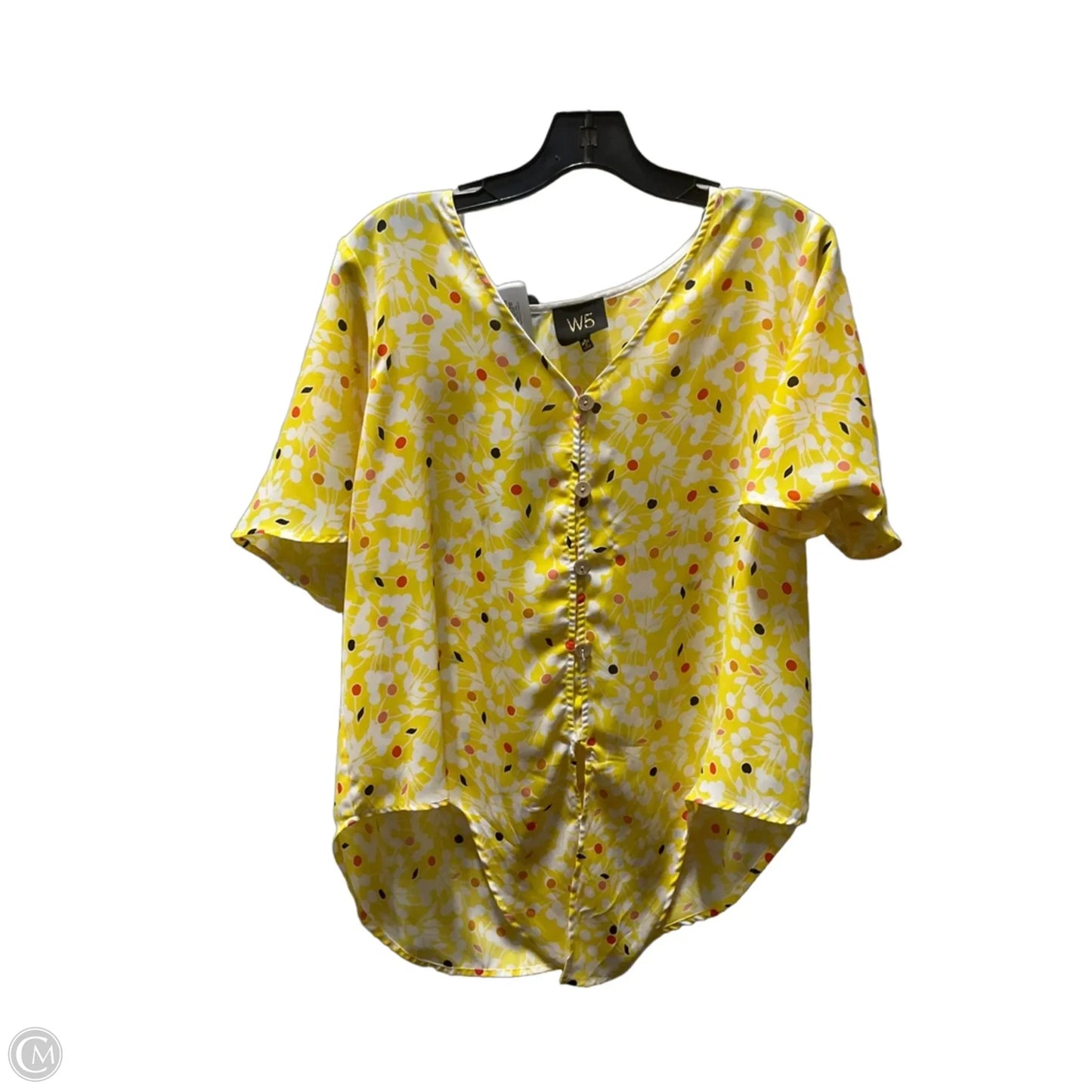 Top Short Sleeve By W5 In Yellow, Size: L