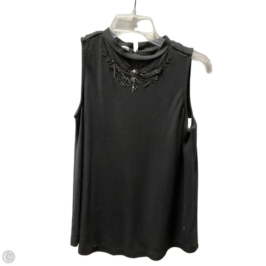 Top Sleeveless By Loft In Black, Size: S