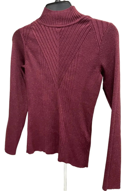 Top Long Sleeve By Inc In Purple, Size: S