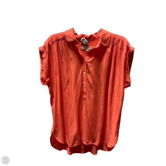 Top Sleeveless By Loft In Orange, Size: S