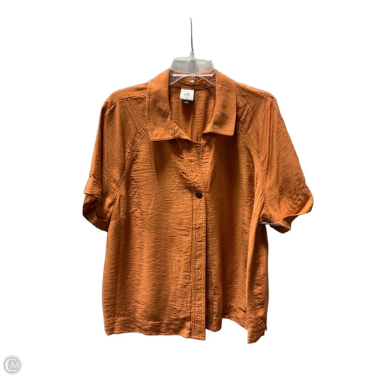 Top Short Sleeve By Cabi In Orange, Size: Xl