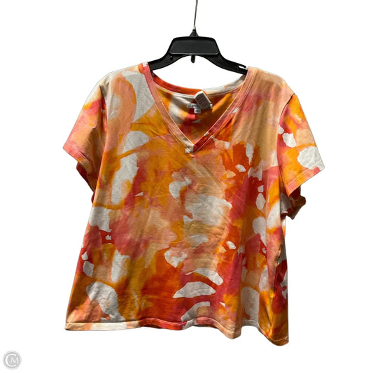 Top Short Sleeve By Chicos In Orange, Size: Xxl