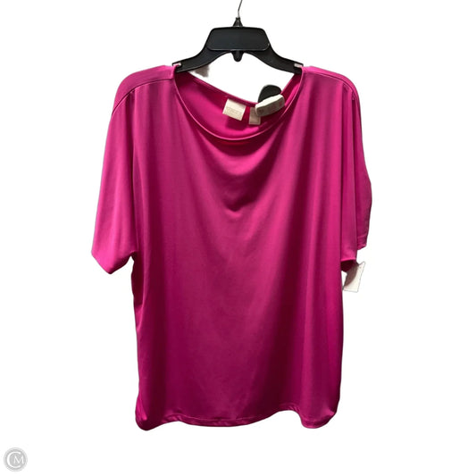 Top Short Sleeve Basic By Chicos In Pink, Size: Xxl