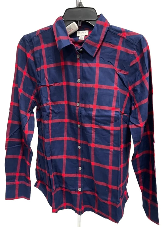 Top Long Sleeve By J. Crew In Plaid Pattern, Size: S