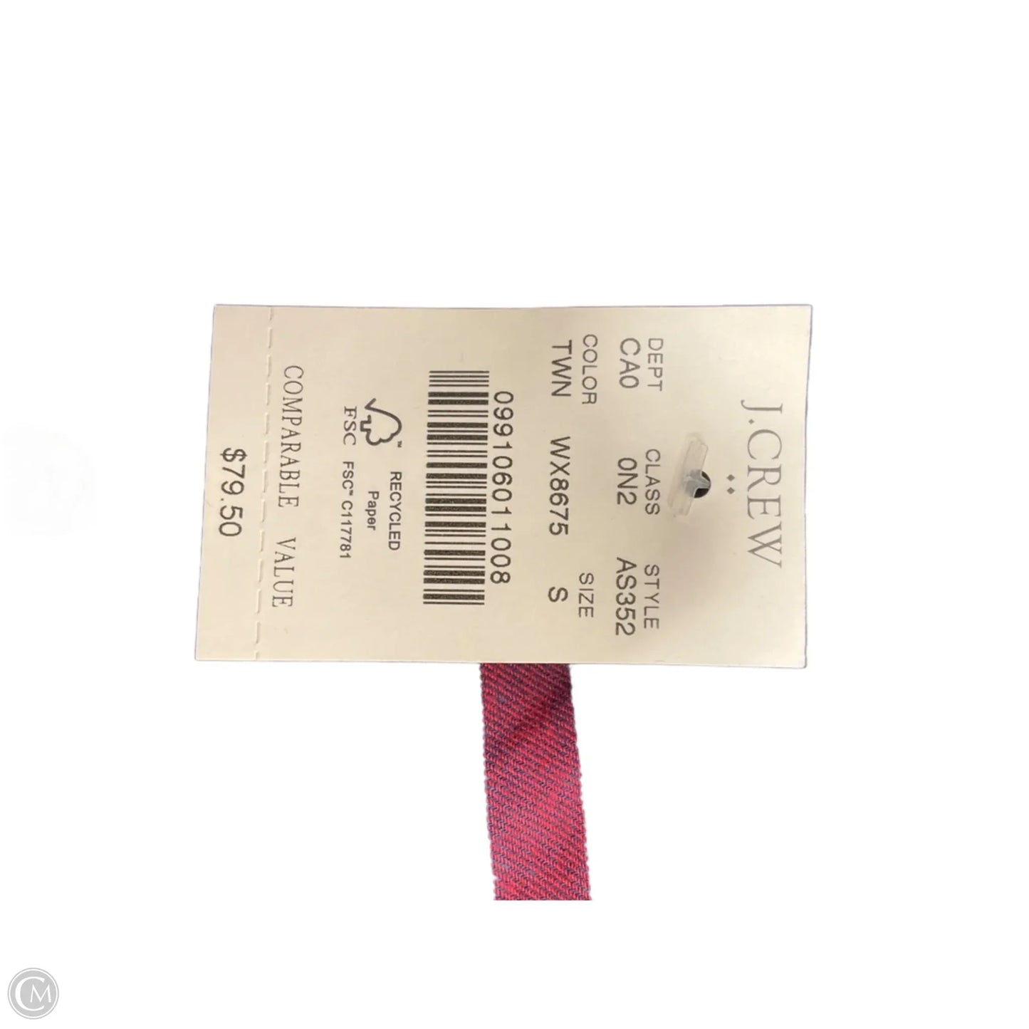 Top Long Sleeve By J. Crew In Plaid Pattern, Size: S