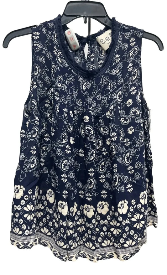 Top Sleeveless By Cma In Navy, Size: 10