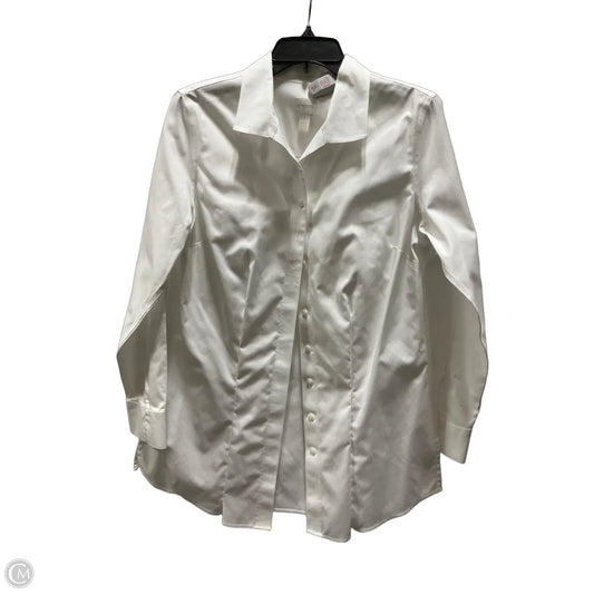 Blouse Long Sleeve By Chicos In White, Size: M