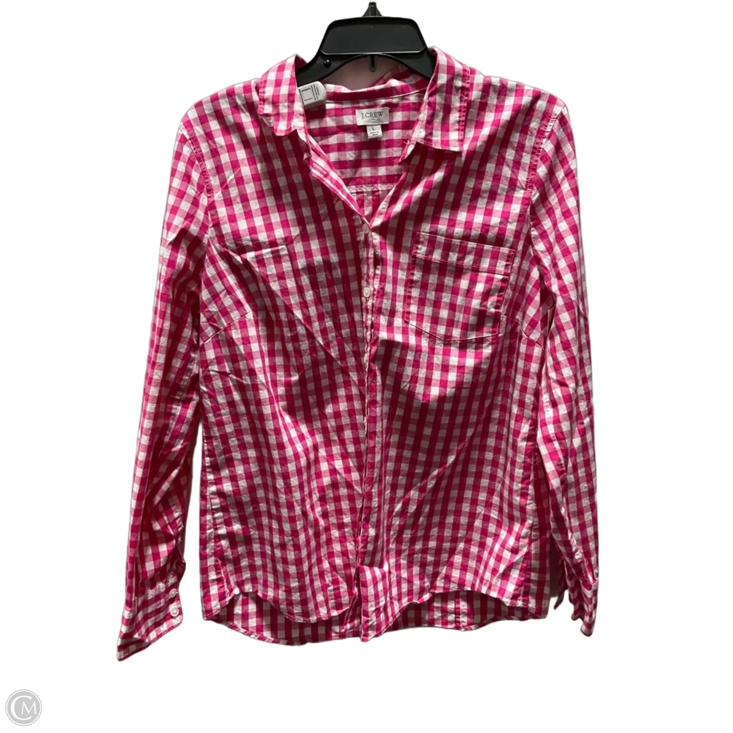 Blouse Long Sleeve By J. Crew In Pink, Size: L