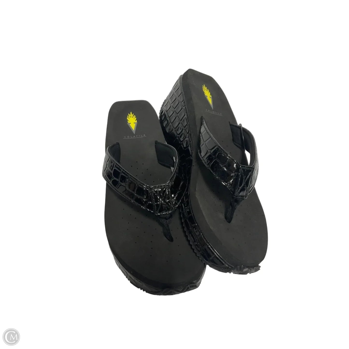 Sandals Heels Platform By Volatile In Black, Size: 7