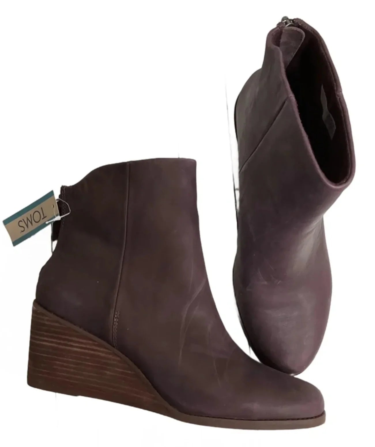 Boots Ankle Heels By Toms In Purple, Size: 11