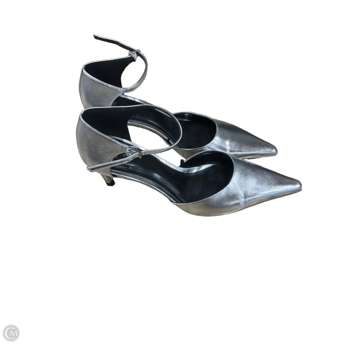 Shoes Heels Kitten By Zara In Silver, Size: 10