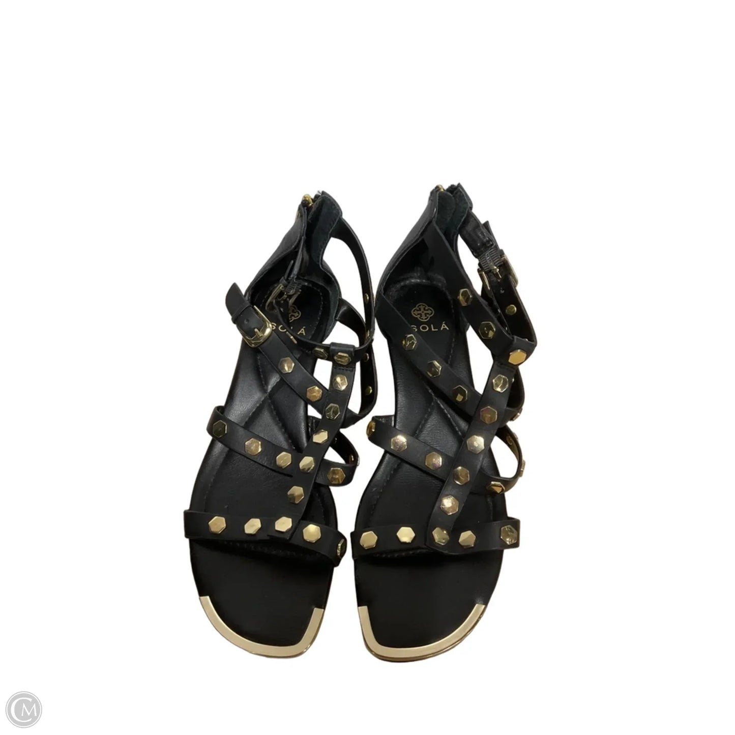 Sandals Heels Wedge By Isola In Black, Size: 8.5