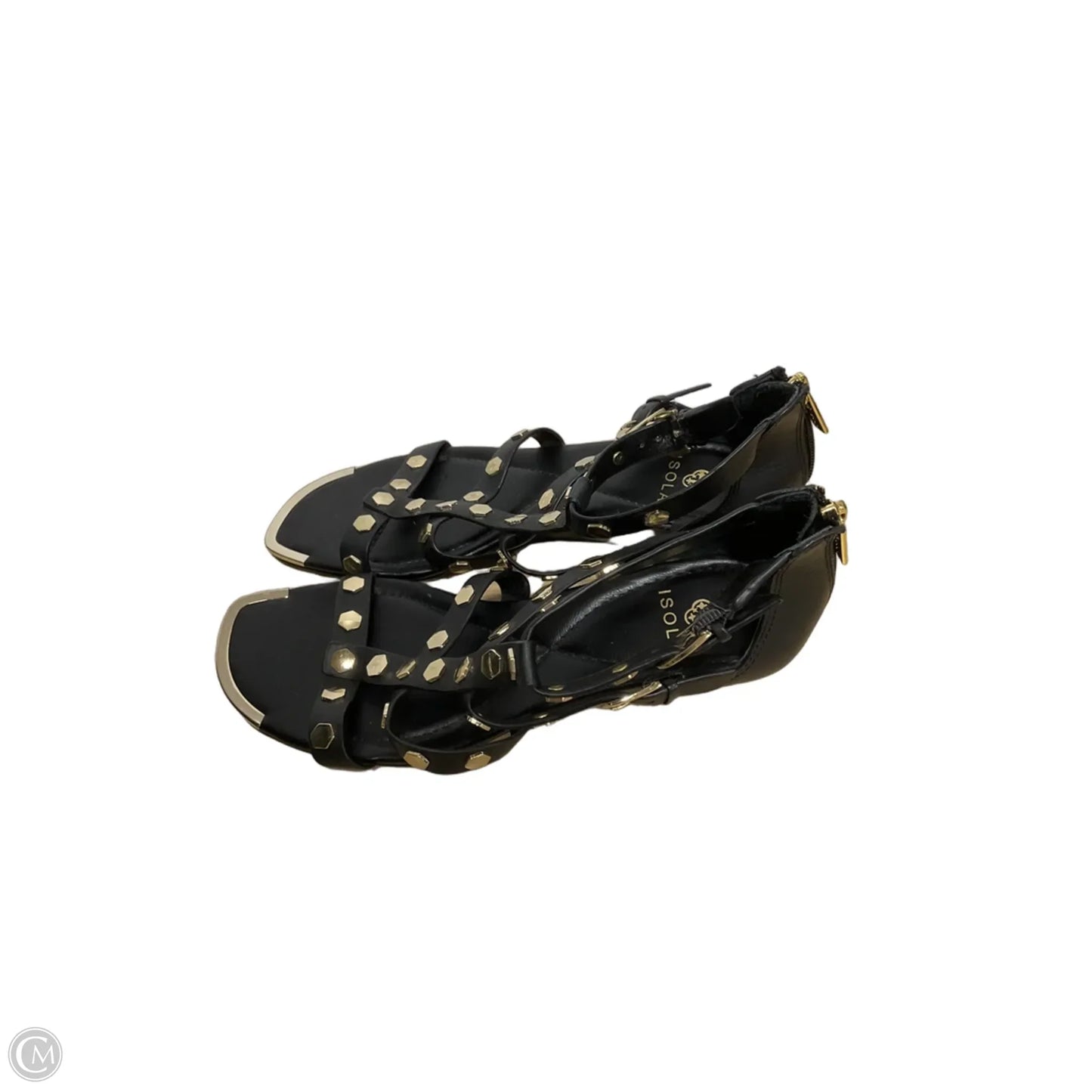 Sandals Heels Wedge By Isola In Black, Size: 8.5