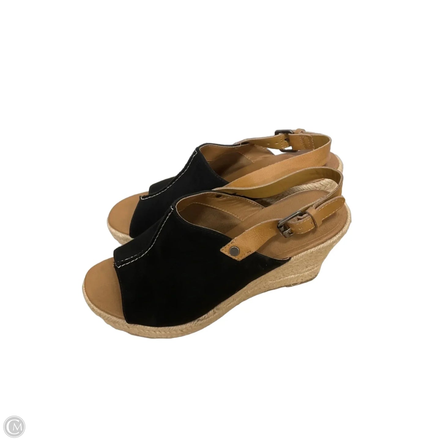 Sandals Heels Wedge By Cmc In Black, Size: 7