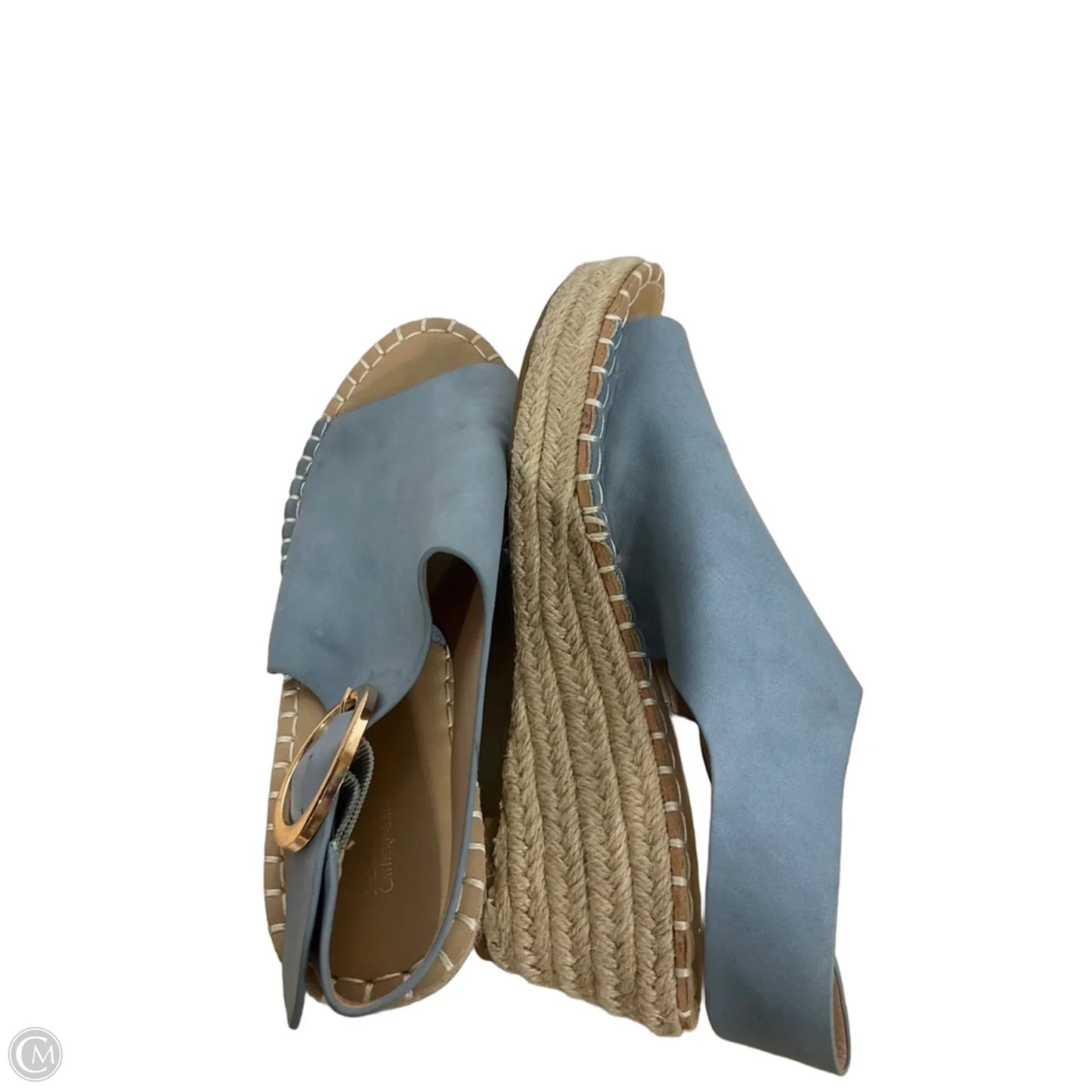 Sandals Heels Wedge By Catherine Malandrino In Blue, Size: 6.5