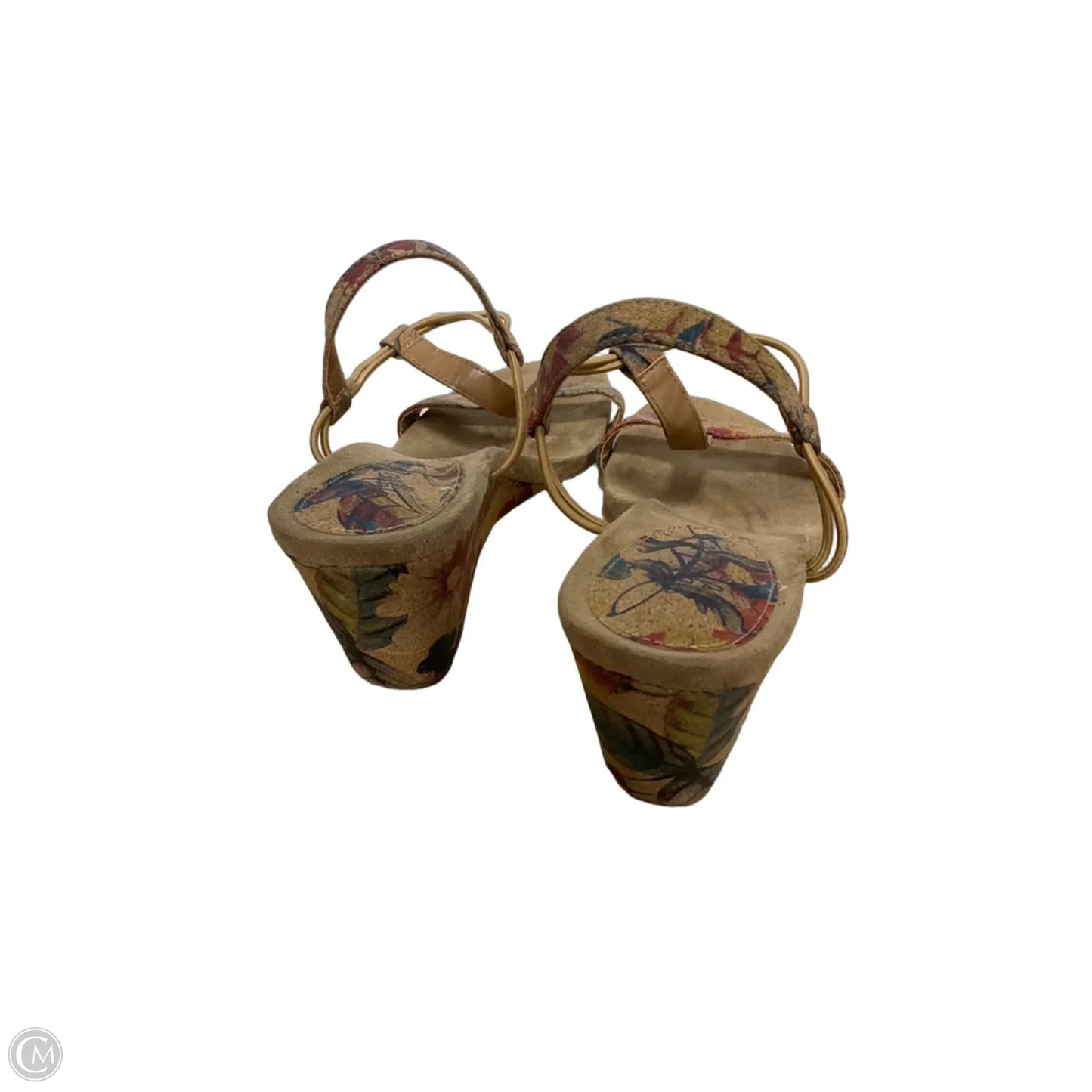 Sandals Heels Wedge By Style And Company In Floral Print, Size: 9.5