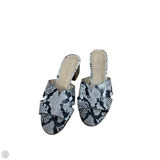 Sandals Heels Block By Nine West In Snakeskin Print, Size: 7.5