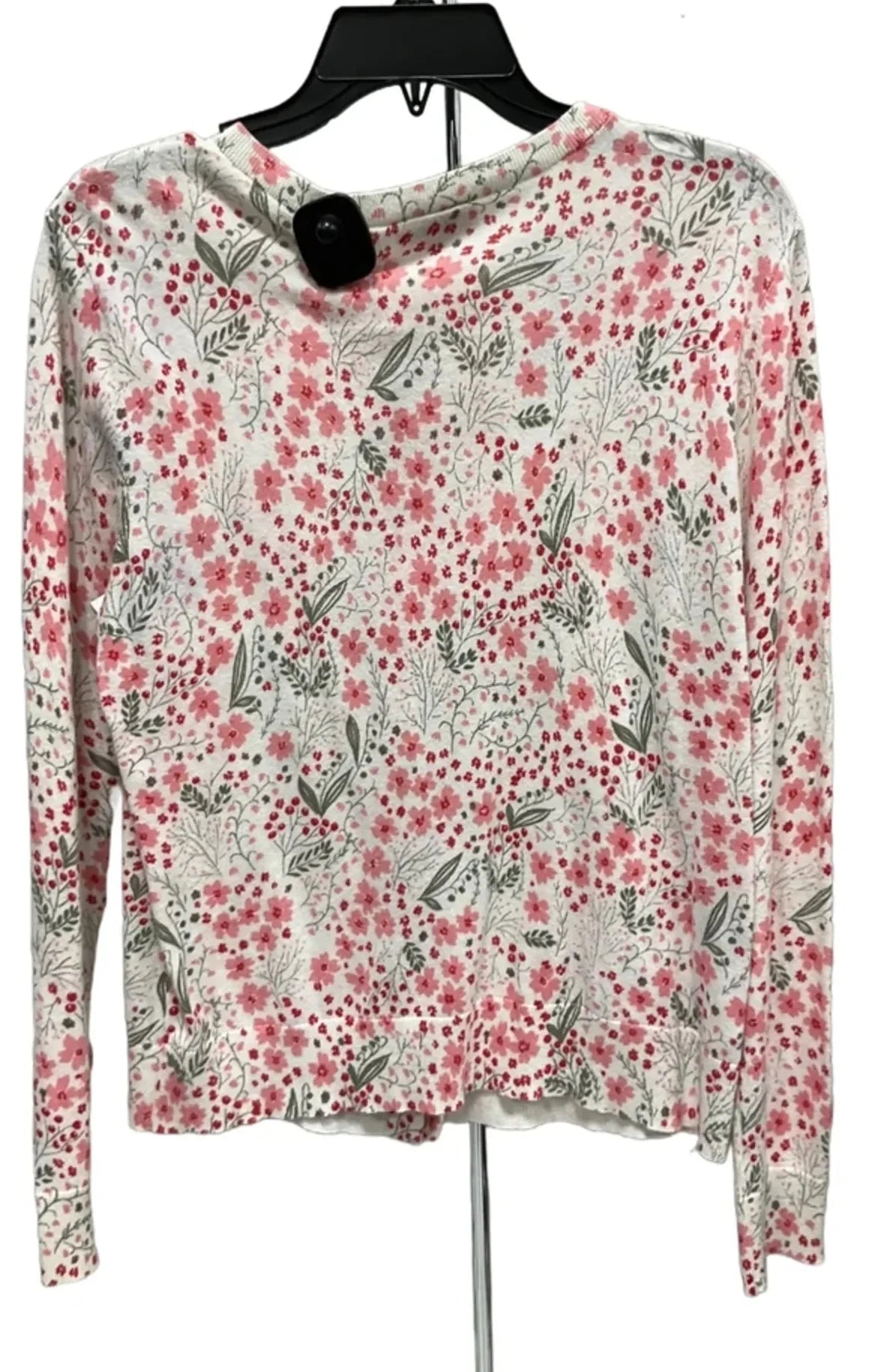 Sweater Cardigan By Loft In Floral Print, Size: M