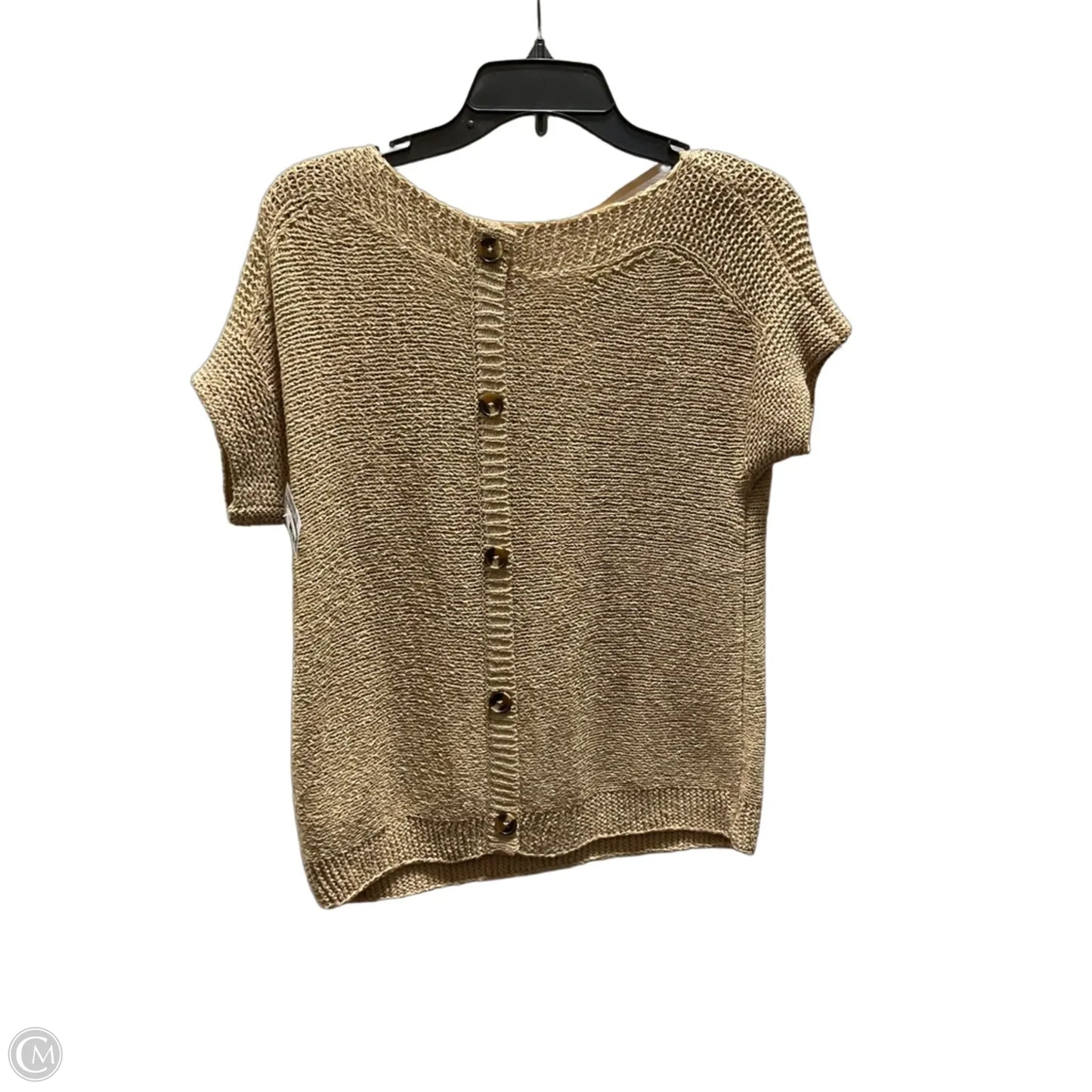 Top Short Sleeve By Cable And Gauge In Tan, Size: S