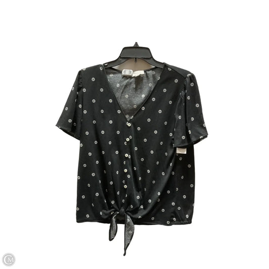 Top Short Sleeve By Loft In Black, Size: M