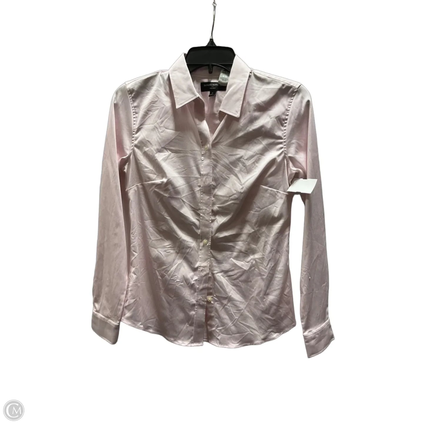 Blouse Long Sleeve By Banana Republic In Pink, Size: Xs