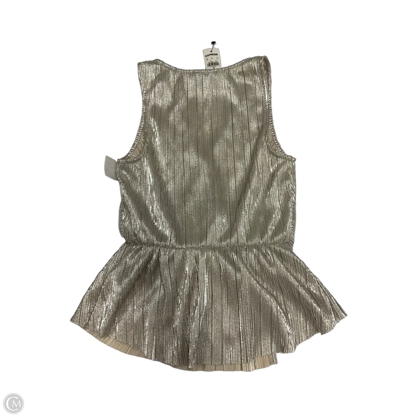 Top Sleeveless By Express In Silver, Size: Xs