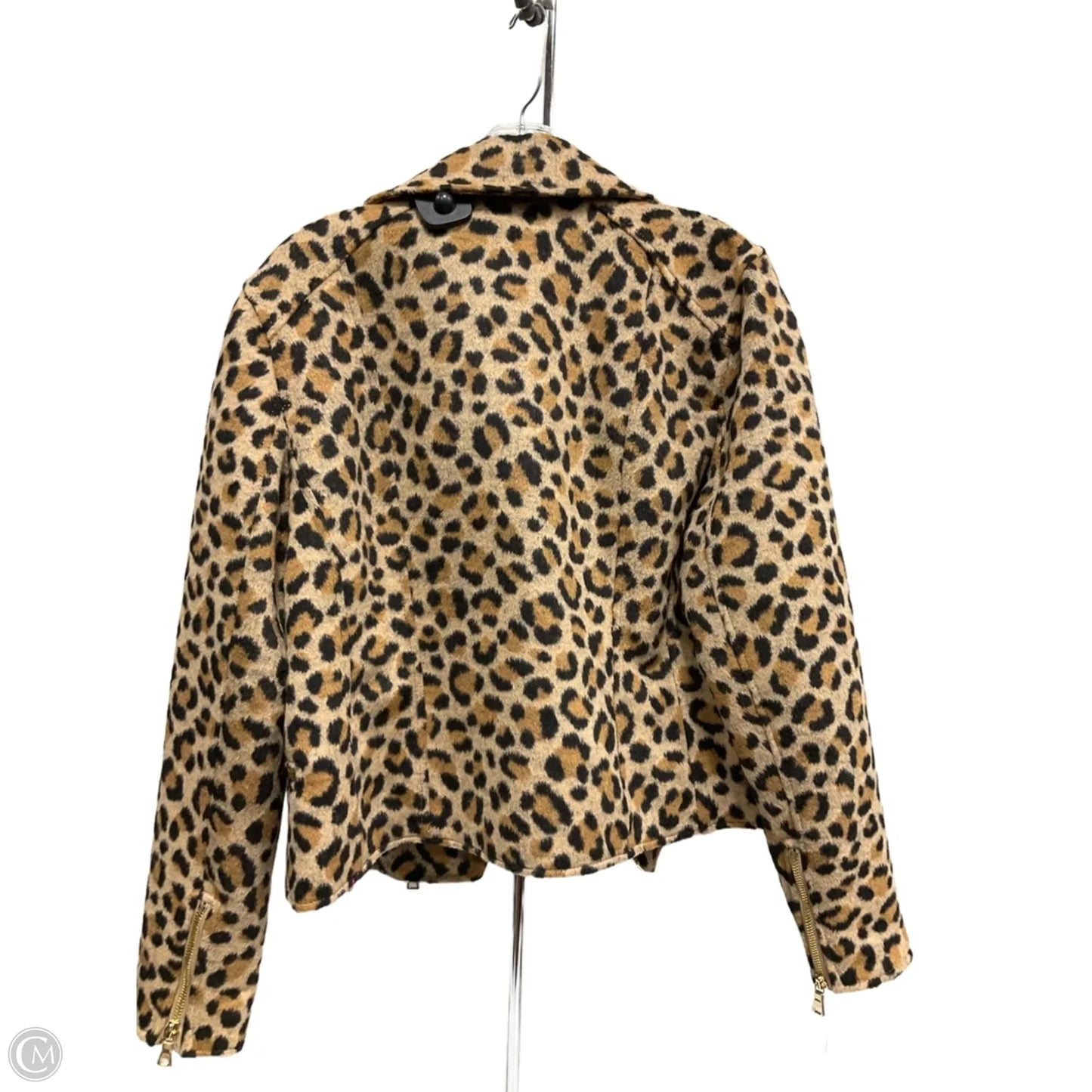 Jacket Moto By Ann Taylor In Animal Print, Size: M