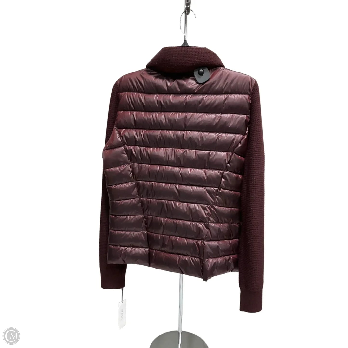 Coat Puffer & Quilted By Calvin Klein In Maroon, Size: M