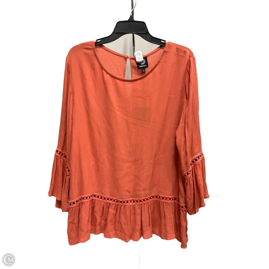 Top 3/4 Sleeve By Bobeau In Orange, Size: L