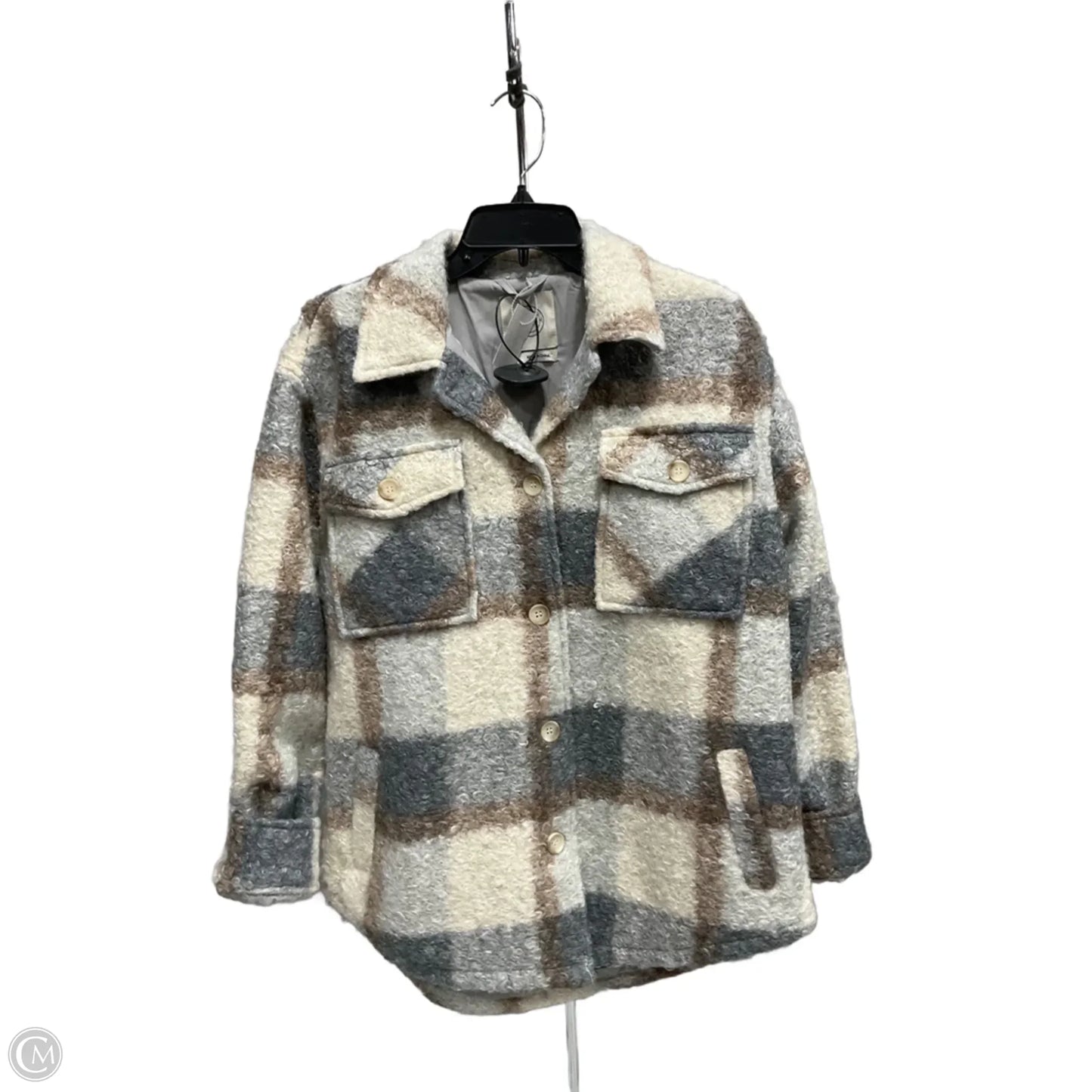 Coat Faux Fur & Sherpa By Stoosh In Grey, Size: S
