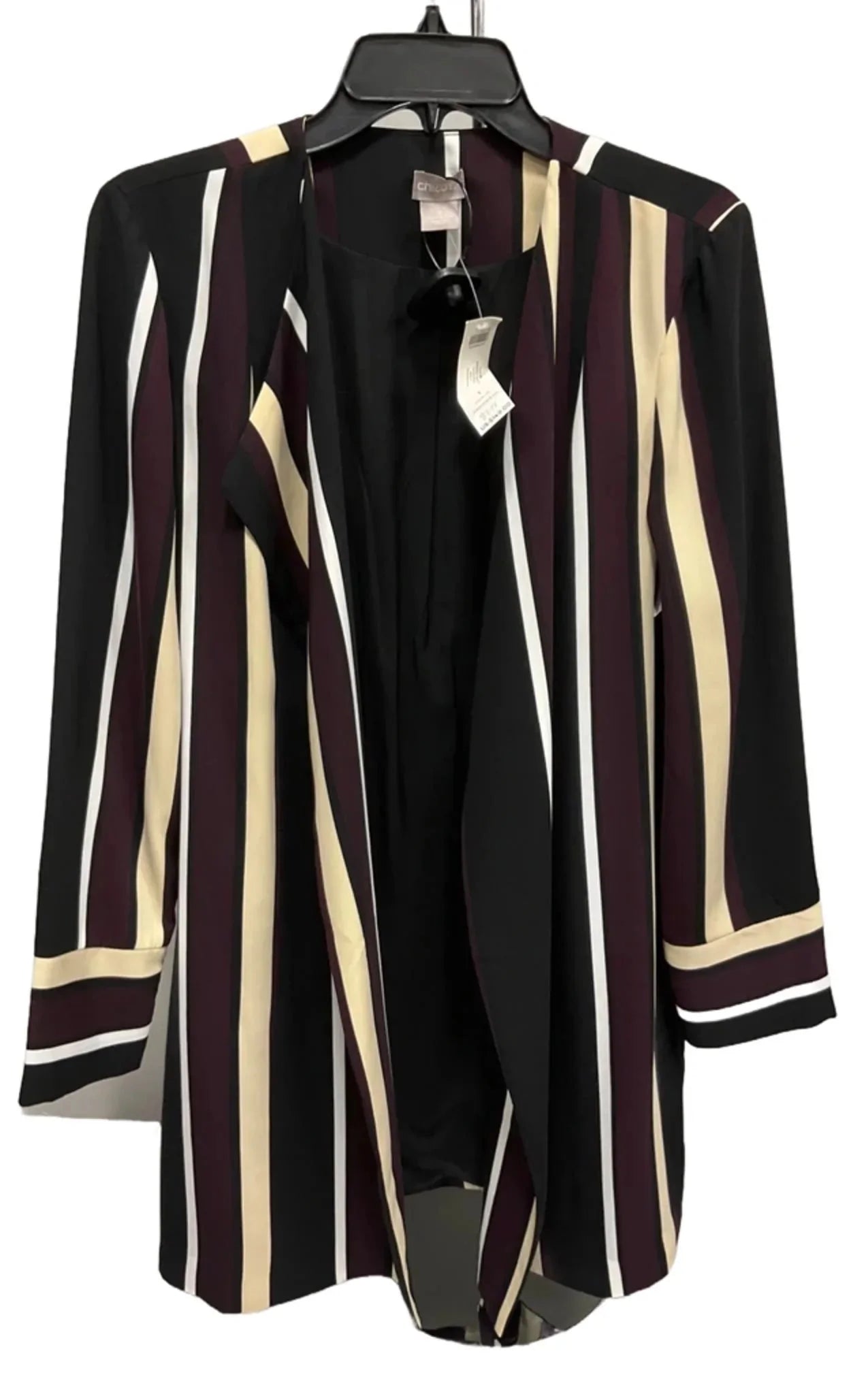 Blazer By Chicos In Striped Pattern, Size: M