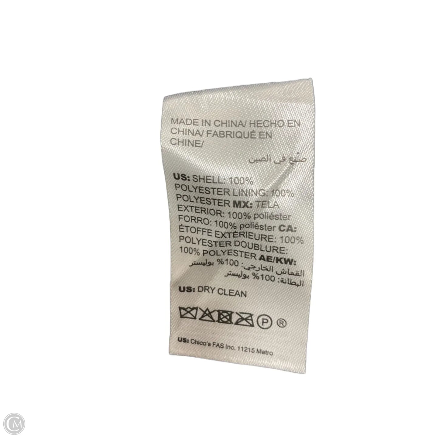 Blazer By Chicos In Striped Pattern, Size: M