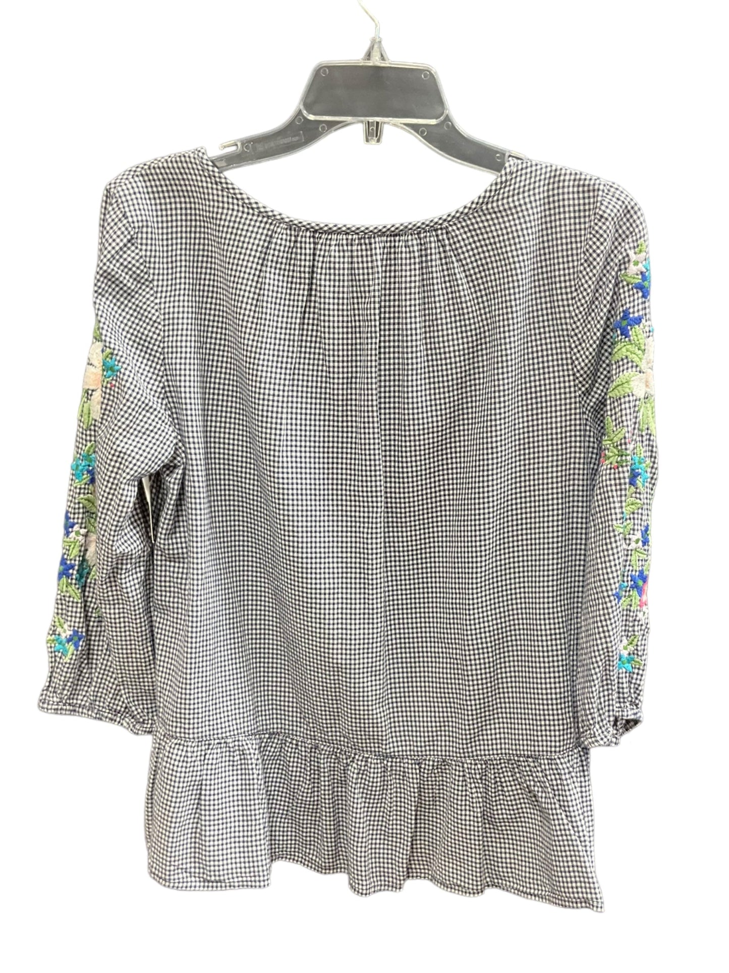 Blue White Top Short Sleeve Liz Claiborne, Size S