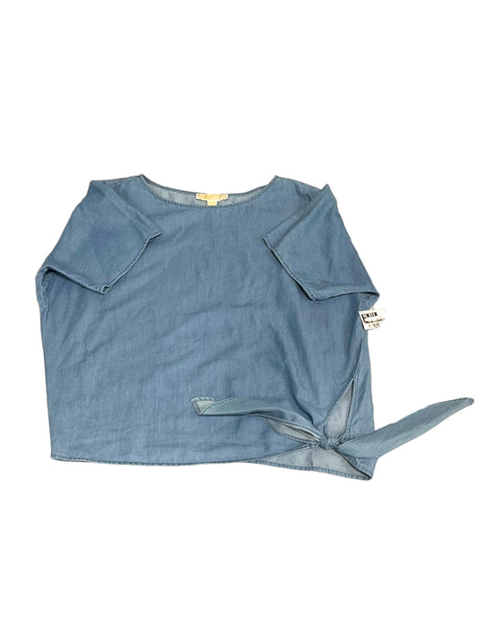 Denim Blue Top Short Sleeve Designer Michael By Michael Kors, Size S