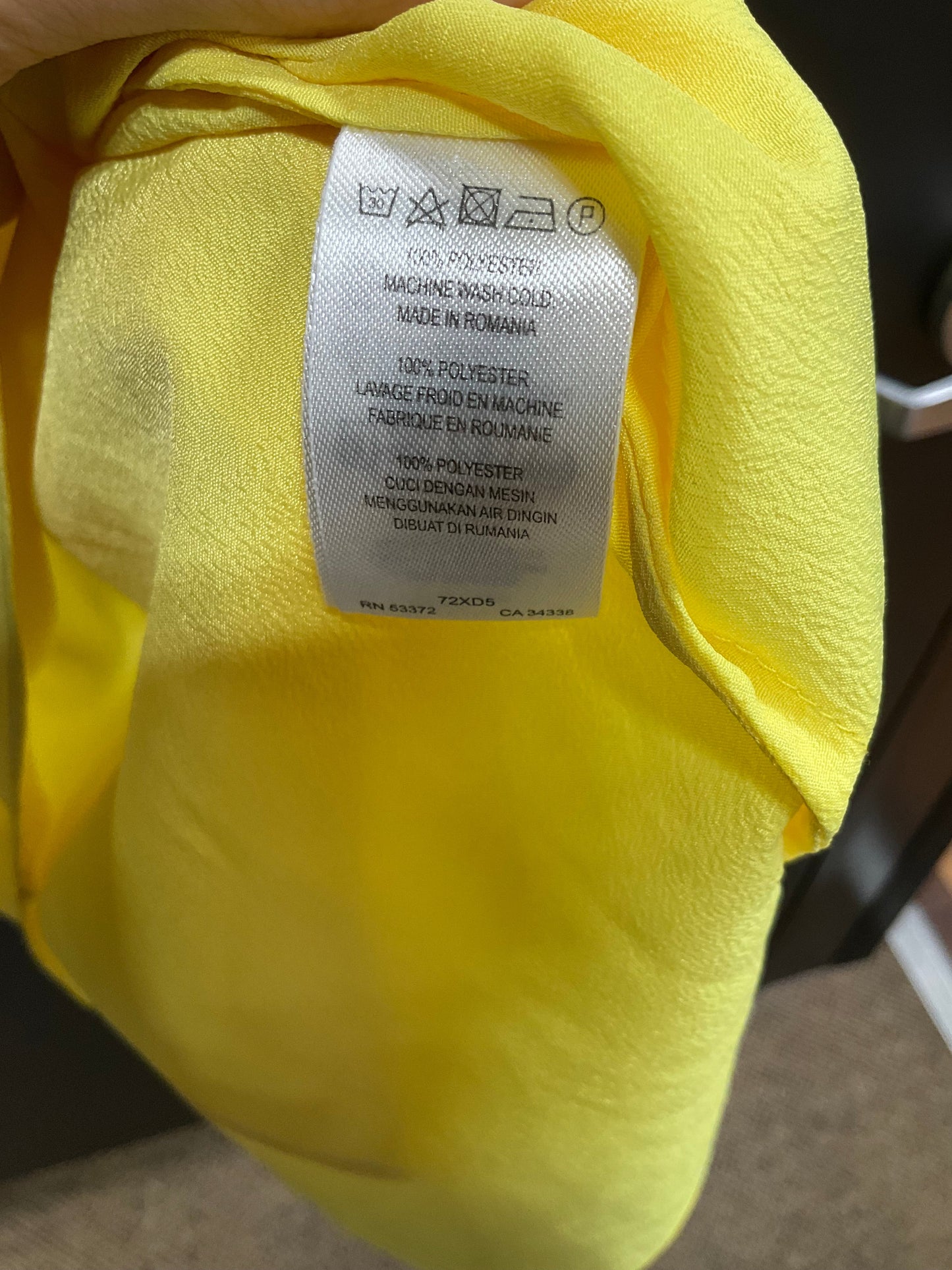Yellow Top Sleeveless French Connection, Size 10