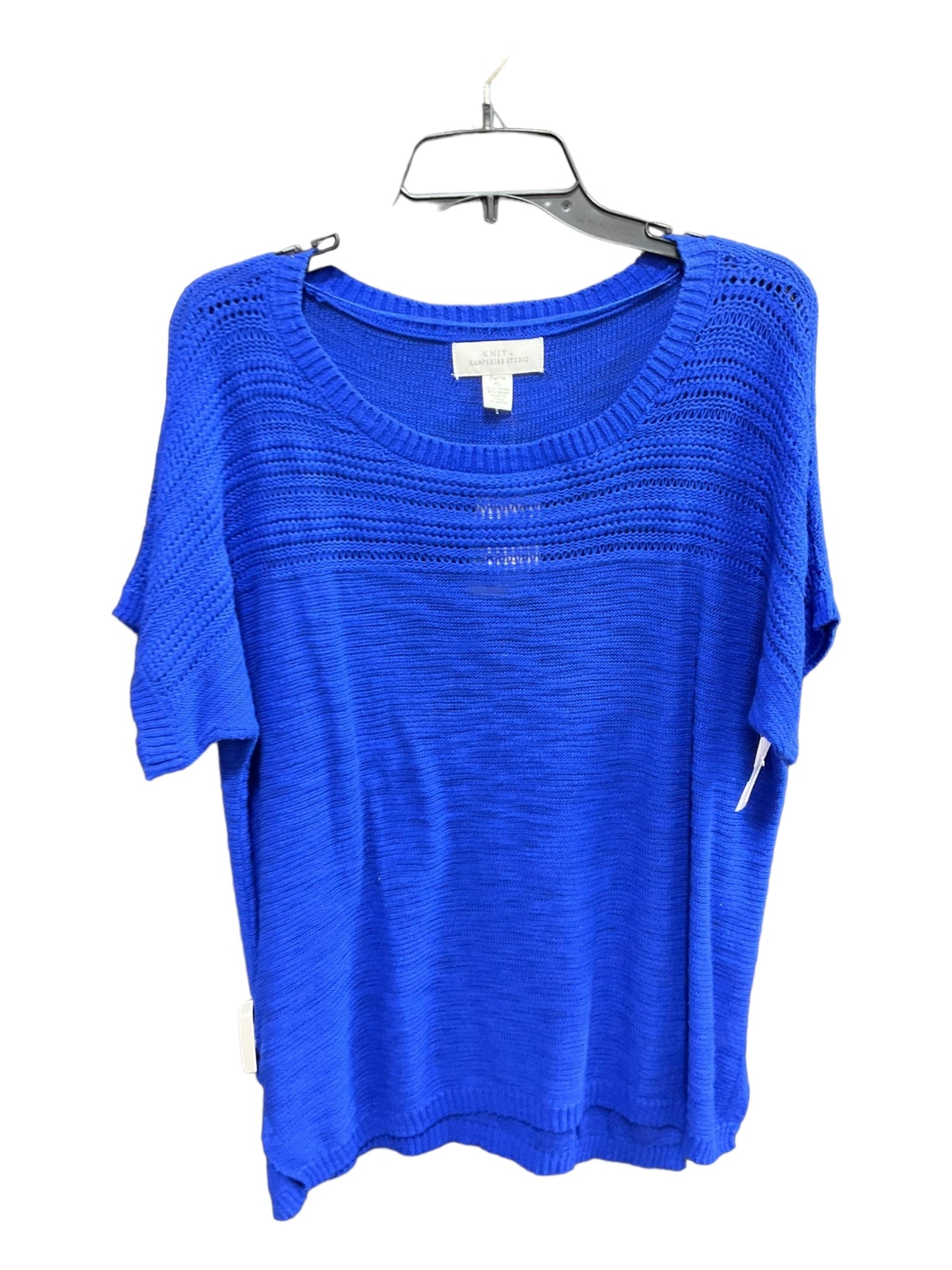 Royal Blue Sweater Short Sleeve Hampshire Studio, Size L