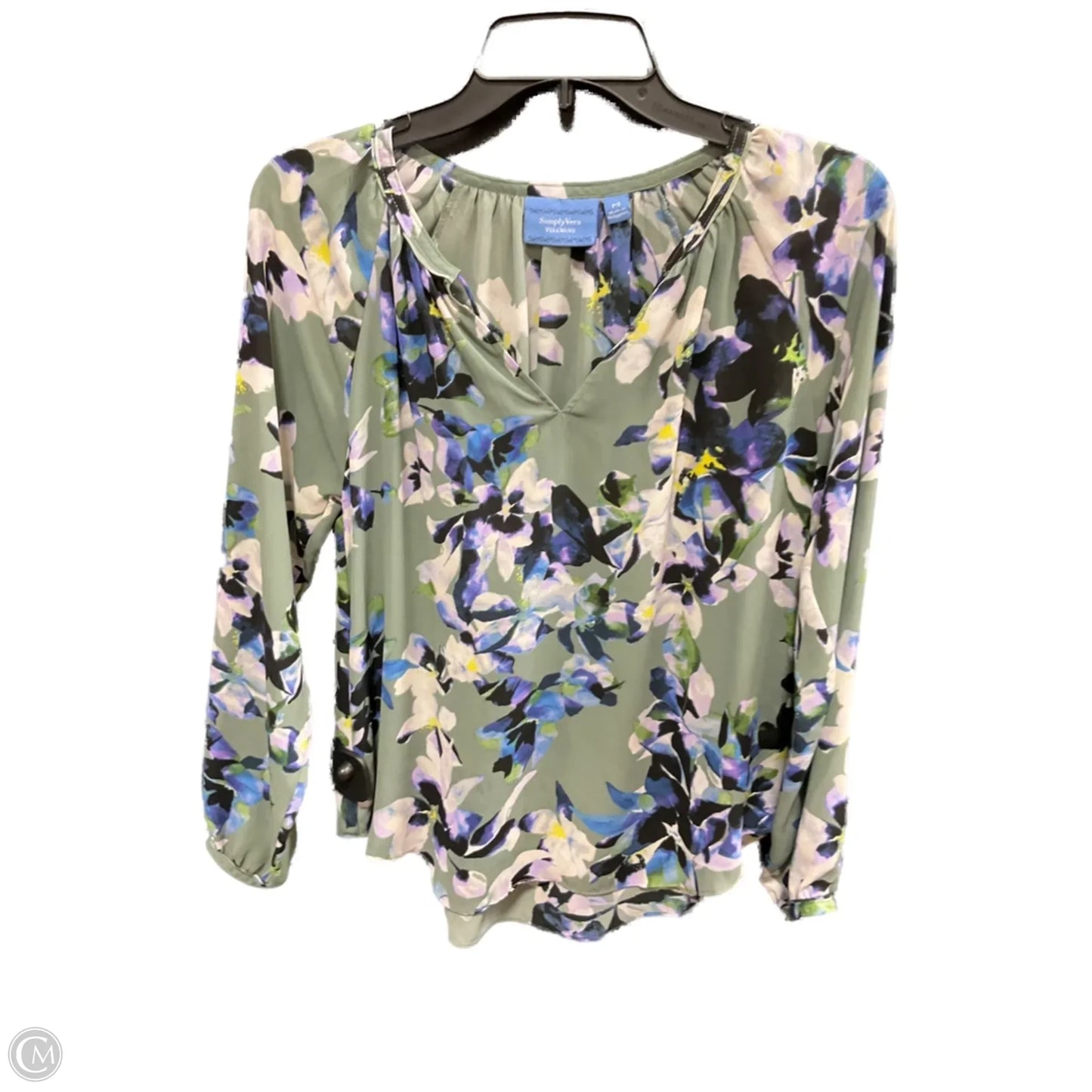 Top Long Sleeve By Simply Vera In Green, Size: S