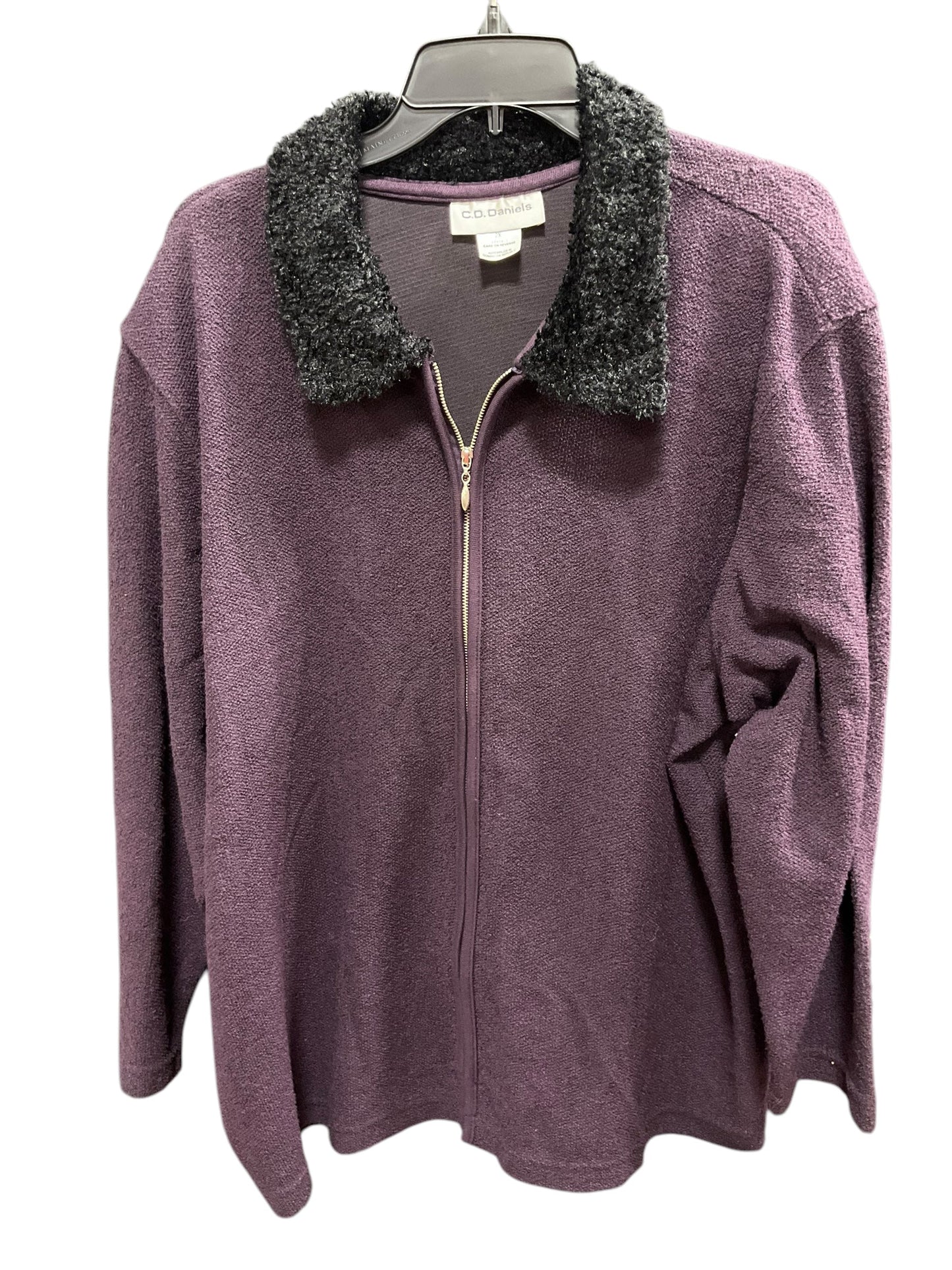 Cardigan By Cathy Daniels In Purple, Size: 2x