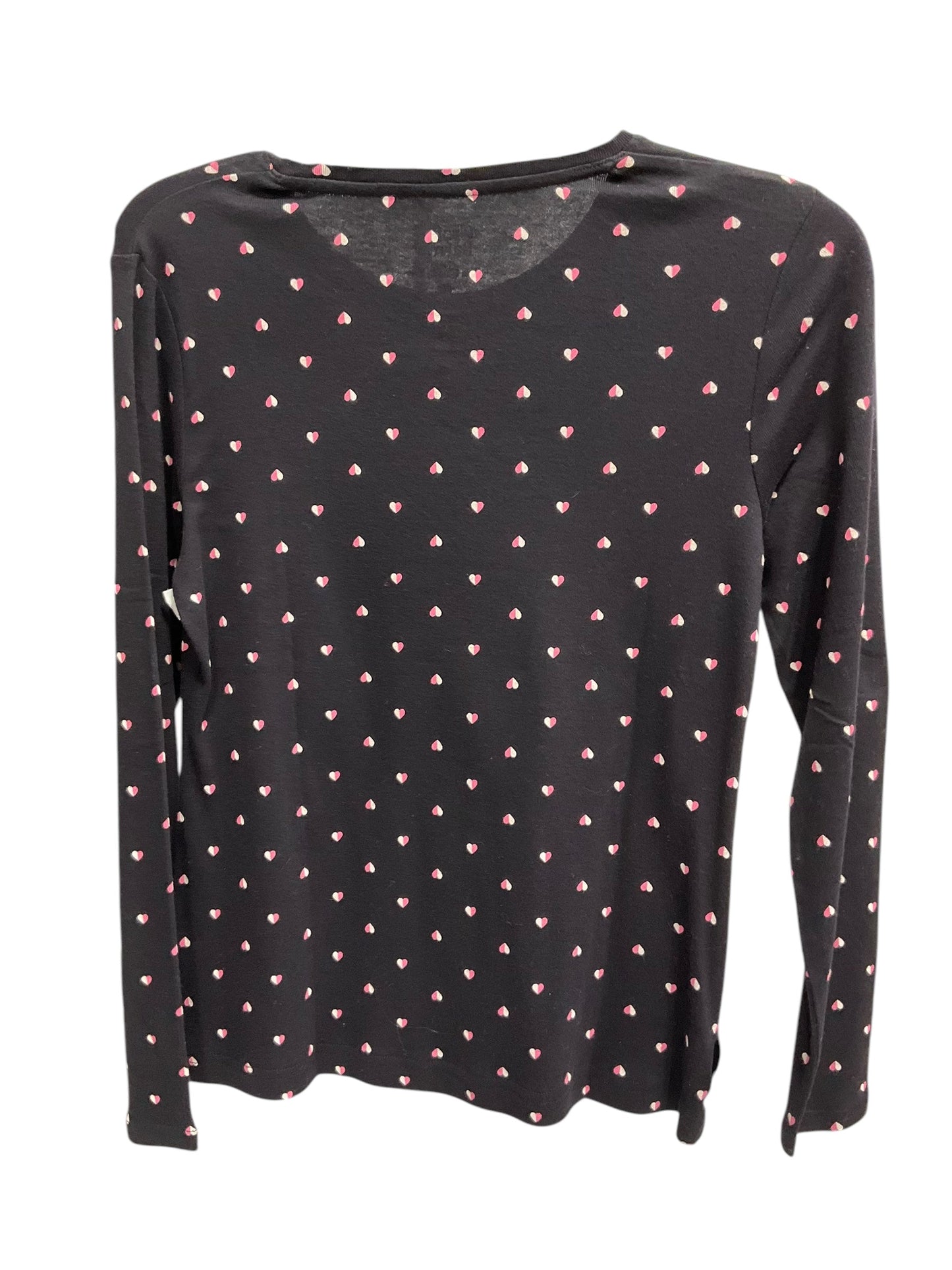 Top Long Sleeve Basic By Croft And Barrow In Pinkblack, Size: Xs