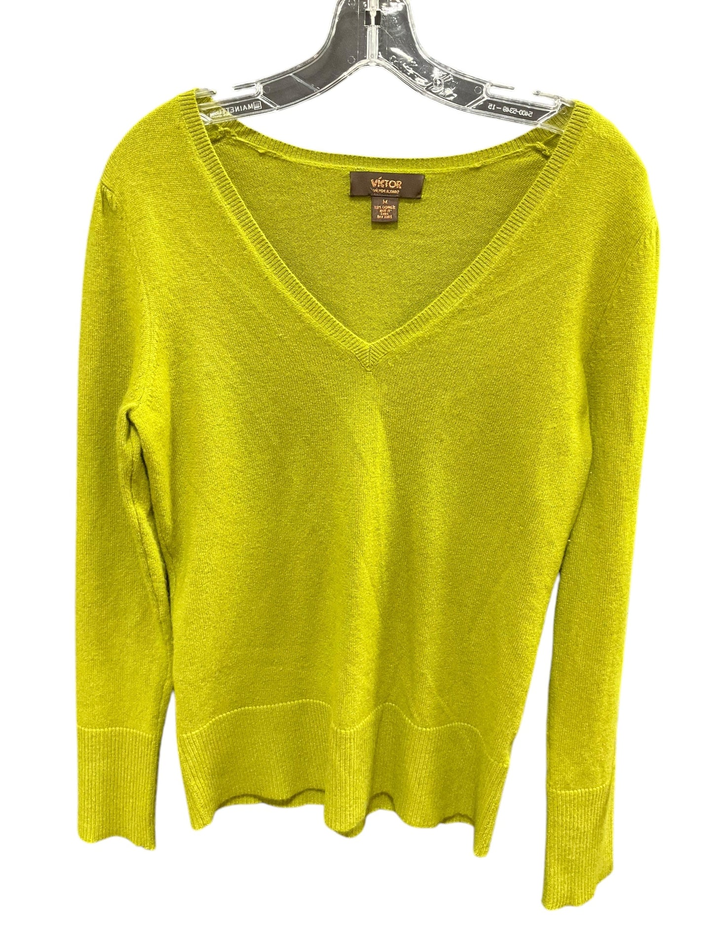 Sweater Cashmere By Victor In Chartreuse, Size: M