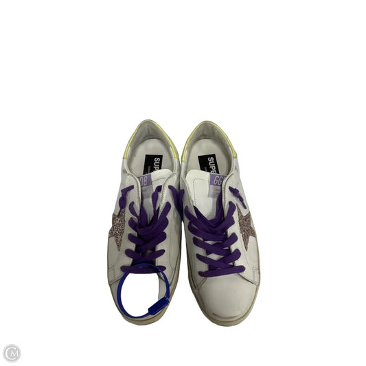 Shoes Luxury Designer By Golden Goose In Purple & Yellow, Size: 9
